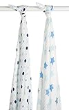Blisscosy Silky Soft Classic Large Muslin Swaddle Blanket, 2 count 47 inch x 47 inch, Gift Box Set -