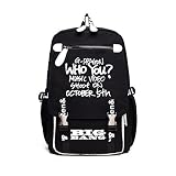 韓流グッズ BIGBANG MADE WHO YOU ビッグバン VIP GD TOP SOL VI D-LITE ファッション 10周年記念 可愛 バッグ リュックサック (ブラック)
