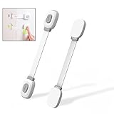 Pawaca キャビネット&トイレ用安全ロック 2個パック 幼児用 子供の安全ストラップロック 引き出し 冷蔵庫 食洗機 オーブン 食器棚などに 3M接着剤 残留物なし ドリル不要 取り付け簡単 グレ