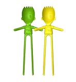 Fun Eating Devices - Sporkstix, Part Spork and Part Chopsticks - Red/Blue (2 Pack, Yellow and Green)
