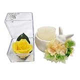 世都華 プリザーブドフラワー キャンドルギフトセット 黄色 yeca