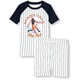 ザ・チルドレンズプレイス THE CHILDREN'S PLACE/ ショートラグランスリーブピンストライプトップ&ショーツパジャマセット タイダル パジャマ 14歳【並行輸入】