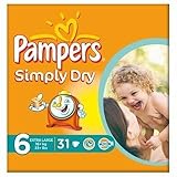 Pampers Simply Dry Size 6 (16+kg) Extra Large x 31 per pack by Pampers