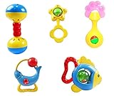 夢の空　0－1歳の赤ちゃんのためおもちゃ 新生児 鈴を振る玩具　知育玩具幼児教育 聴覚に刺激　乳幼児の手の鈴を鳴らす 5点セット