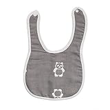 MIUSE　ベビーよだれかけ　６重厚さガーゼ　ビブ　スタイ　食事　１００％綿　出産祝い 保育園用 家用　４枚セット　 (Uパンダ一枚)