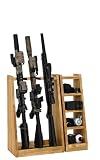 WOOD WORKS 日本製 ライフルスタンド 3丁掛 + マガジンラックセット (ライトブラウン)R3L+