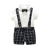 Coralup ベビー キッズ 子供服 フォーマル 男の子 サロペットロンパース セレモニー 結婚式 誕生日(73cm, ブラック)