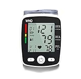 手首血圧モニターオートホームスマートデジタル血圧モニター英語LCDモニターデジタル血圧モニター医療グレード精度血圧計ホームポータブル高齢者の親の健康ギフトXUAN