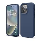 【elago】iPhone14 Pro ケース シリコン カバー シンプル スマホケース 耐衝撃 薄型 スリム 衝撃吸収 iPhoneケース SILICONE CASE ジーンインディゴ