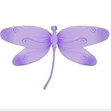 Hanging Dragonflyパープルラベンダー渦巻きナイロントンボメッシュデコレーション装飾赤ちゃん保育園寝室女の子部屋天井壁装飾結婚式誕生日パーティーベビーシャワーホーム子供子3dアートDIY