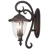Kalco 9001MB Wall Lanterns with Clear Seeded Glass Shades, Matte Black Finish [並行輸入品]