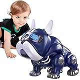ロボット犬用おもちゃ,歩き踊るおもちゃの犬 | サウンドとLEDの目を持つスタントトイドッグ、ボディフリーの可動式電子ペットおもちゃキッズギフト用ロボット犬 Erzu