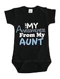 KiddieCo Baby Awesome AuntブラックOnesieブルー印刷 カラー: ブラック