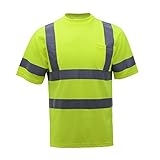 Hzjundasi 夜 サイクリング トラフィック安全 蛍光 カジュアル 半袖 反射的 Tシャツ