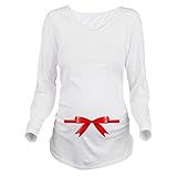 Zhhlaixing Funny Bow-knot Printing Maternity T shirts Pure Color Cute Long Sleeve Plus for Pregnancy