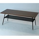 sunneed WNTリビングテーブル 棚板付き 105cm幅 ウォールナット色 WNT-105