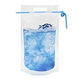 価格/ 50個AspireクリアReclosable Ziplock stand-up DrinkバッグW /ハンドル、ジュースPouches with 3 "下部Gusset、複数のサイズ( 8オン