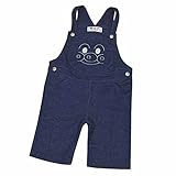 アンパンマン オーバーオール フェイス柄 サイドポケット ニットデニム 夏物 fpo-ta7483-9302 80cm ネイビー