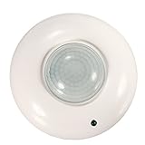 PIR動作/動作センサー PIR赤外線オートモーションセンサーライトスイッチ 360度 AC 100-240V 1200W IP評価20 ホワイトシェル