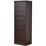 ライフスタイリングショップ チェスト 9段 木製 ストライプ 幅60.5cm 衣類収納 ダークブラウン LS-285DB