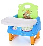 CXYP　 ベビーチェア 　赤ちゃん　折りたたみ式　クッション付き　滑り止め　テーブルチェア　椅子　携帯便利　外出　外食　実用　高品質　お持ち便利　子供用　5ヵ月頃~4歳　 (ブルー)