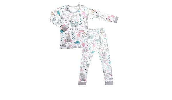 Amazon Ollchaengi かわいいイラスト 綿 100 の柔らかな肌触 9分袖9分丈長 女児男児 キッズ ベビー 長袖 上下パジャマ ルームウェアセット パジャマ 通販