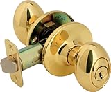 Legend 930120 Egg Style Front Door Knob Entry Lockset, US3 Polished Brass Finish by Legend