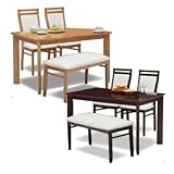 木製 モダン ダイニング4点セット ナチュラル