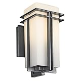 Kichler Lighting 49200BK FL Tremillo 12-Inch Light Fluorescent Outdoor Wall Lantern, Black with Sati