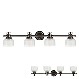 Vanityライト4バルブBath壁器具クリアダブルプリズムガラスGlobes 31-VANITY-94