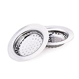 TTlife Kitchen Sink Strainer 2pcsステンレススチール – ポータブルLargeワイドリム4.45 "直径 – Perfect forキッチン洗面台(大) シルバー JJ