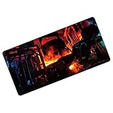 GENESIS プレイマット カードゲーム TCG リモート デスクマット マウスパッド 上質 厚手 3way 炎 火 ppn48