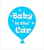 ノーブランド 青 風船 Baby in the car シール ステッカー デカール