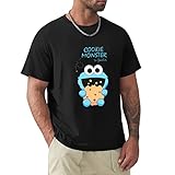 メンズ Tシャツ セサミストリート クッキーモンスター 半袖 おしゃれ ティーシャツ 大きいサイズ 黒 インナーシャツ 綿100% 春夏服 Shirt カットソー カジュアル 創意デザイン 人気 個性的 トップス ファッション 柔らかい スポーツウェア ショートスリーブ 通勤 通学