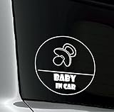 BABY IN CAR　おしゃぶりデザイン　防水・車両OKカッティングステッカー　STK770-BICHW