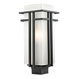 Z-Lite 549PHB-BK Outdoor Post Light, Matte Opal [並行輸入品]