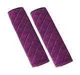 2 PCSベルベットカーシートベルトショルダーパッドシートベルトパッド、 紫の