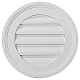 Ekena Millwork GVRO16F 16-Inch W x 16-Inch H x 1 1/2-Inch P Round Gable Vent Louver, Functional [並行輸