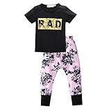 Lovoski キッズ　Tシャツ　パンツ　2点セット　子供服　衣装　花柄　ファッション　ギフト　全4サイズ - 90