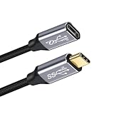cablecc USB-C USB 3.1 Type-C オス - メス 延長データケーブル 10Gbps 100W スリーブ付き ノートパソコン用 携帯電話用 20CM