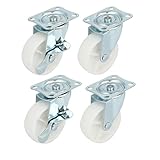 uxcell スイベルキャスターホイール　スイベルブレーキキャスターホイール　玉軸受　2ブレーキ　2ノンブレーキ　4 in 1