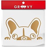 フレンチブルドッグ 愛犬ステッカー 車用 シルエット シール フレブル フレンチブル デカール_081 (ゴールド)