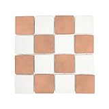 パステルチェックペーバー 35角 オレンジホワイト 4枚セット