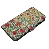 SmaSmaSweets 手帳型 ケース For Pixel 4a (5G) [デザイン:7.薔薇/マグネットハンドあり] ウィリアムモリス 絵画 グッズ 名画 ピクセル4a 用 互換性 スマホケース カバー
