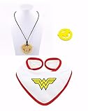 Bumkins Bandana Bib Teething Pendant Necklace and Logo Teether DC Comics Wonder Woman [並行輸入品]