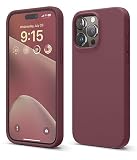 【elago】 iPhone15ProMax 対応 ケース 耐衝撃 傷 指紋 防止 シリコン スマホケース スリム 衝撃吸収 サラサラ 手触り シリコンケース [ Apple iPhone15 ProMax アイフォン15 プロマックス 対応 携帯ケース ] iPhone15ProMaxケース SILICONE CASE バーガンディー