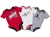(ジョーダン)JORDAN ベビージョーダン　ロンパース3枚セット　 (0/3M (0-3ヶ月頃), 赤白灰) [並行輸入品]