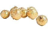 工場直接クラフト8 PieceのコレクションGlitzyゴールドGlittered人工Pomegranates for Holidayと季節の装飾