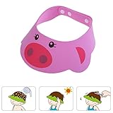 Vktechかわいいシャンプーハット　ベビー　キッズ　子供　シャワーキャップ　シャワー用防水帽　サイズ調節可 (ピンク)