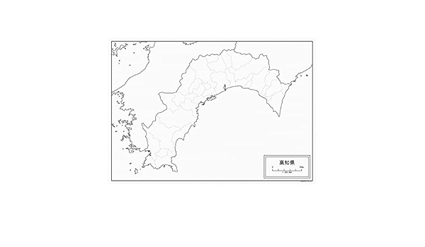 Amazon 高知県の白地図 A1サイズ 2枚セット 地図 文房具 オフィス用品